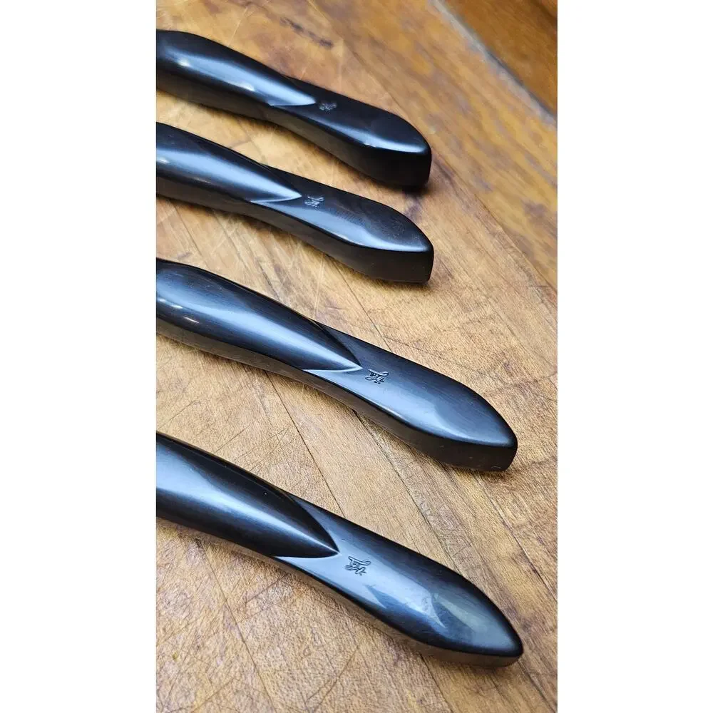 Set of 4 Cutco 1759 Table Knives Double-D Edge Classic Dark Swirl TH Marked USA